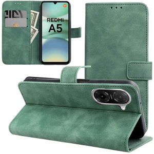CUSTODIA per XIAOMI REDMI A5 (17,34 x 7,9 x 0,8cm) FLIP ORIZZONTALE IN ECOPELLE VERDE CON INTERNO IN TPU E CHIUSURA MAGNETICA