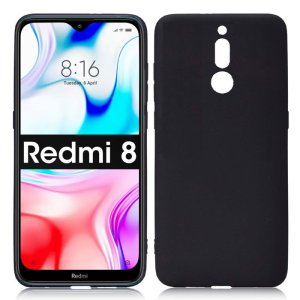 CUSTODIA per XIAOMI REDMI 8, REDMI 8A PRO - IN GEL TPU SILICONE SLIM COLORE NERO SATINATO