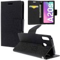 CUSTODIA per SAMSUNG GALAXY A20s (SM-A207F) - FLIP ORIZZONTALE CON STAND, INTERNO IN TPU SILICONE E PORTA CARTE COLORE NERO CUSTODIA per SAMSUNG GALAXY A20s (SM-A207F) - FLIP ORIZZONTALE CON STAND, INTERNO IN TPU SILICONE E PORTA CARTE COLORE NERO