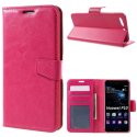 CUSTODIA per HUAWEI P10 - FLIP ORIZZONTALE SIMILPELLE CON CHIUSURA MAGNETICA, INTERNO IN TPU E PORTA CARTE COLORE FUCSIA