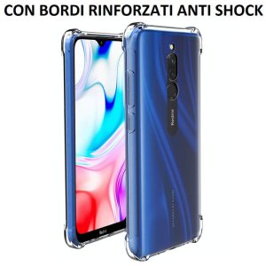 CUSTODIA per XIAOMI REDMI 8, REDMI 8A PRO - IN GEL TPU SILICONE TRASPARENTE SLIM 0,5mm CON BORDI RINFORZATI ANTI SHOCK