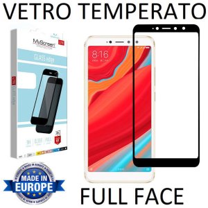 PELLICOLA per XIAOMI REDMI S2, REDMI Y2 IN VETRO TEMPERATO FULL FACE 9H 0,33mm CON CORNICE COLORE NERO MYSCREEN LITE BLISTER