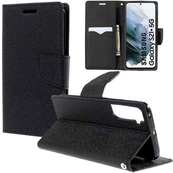 CUSTODIA per SAMSUNG GALAXY S21 PLUS 5G (SM-G996B) - FLIP ORIZZONTALE CON STAND, INTERNO IN TPU E PORTA CARTE COLORE NERO CUSTODIA per SAMSUNG GALAXY S21 PLUS 5G (SM-G996B) - FLIP ORIZZONTALE CON STAND, INTERNO IN TPU E PORTA CARTE COLORE NERO