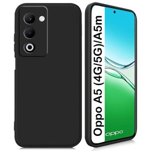 CUSTODIA per OPPO A5 (4G/5G), A5m IN GEL TPU SILICONE SLIM COLORE NERO SATINATO