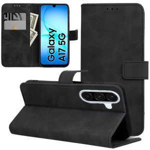 CUSTODIA per SAMSUNG GALAXY A17 (5G) FLIP ORIZZONTALE IN ECOPELLE COLORE NERO CON INTERNO IN TPU E CHIUSURA MAGNETICA