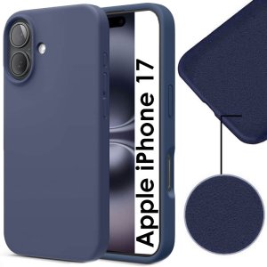 CUSTODIA per APPLE IPHONE 17 (6.3") IN TPU SILICONE COLORE BLU CON EFFETTO SOFT TOUCH ED INTERNO IN MICROFIBRA