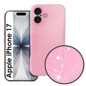 CUSTODIA per APPLE IPHONE 17 (6.3") IN GEL TPU SILICONE 2mm CON INTERNO IN MICROFIBRA COLORE ROSA CON GLITTER