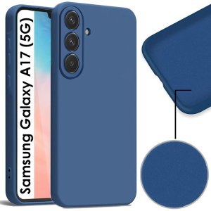 CUSTODIA per SAMSUNG GALAXY A17 (5G) IN SILICONE COLORE BLU CON EFFETTO SOFT TOUCH E INTERNO IN MICROFIBRA