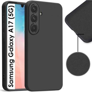 CUSTODIA per SAMSUNG GALAXY A17 (5G) IN SILICONE COLORE NERO CON EFFETTO SOFT TOUCH E INTERNO IN MICROFIBRA