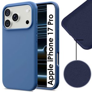 CUSTODIA per APPLE IPHONE 17 PRO (6.3") IN TPU SILICONE COLORE BLU CON EFFETTO SOFT TOUCH ED INTERNO IN MICROFIBRA
