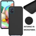 CUSTODIA per SAMSUNG GALAXY A71 (SM-A715) IN SILICONE CON EFFETTO SOFT TOUCH ED INTERNO IN MICROFIBRA COLORE NERO