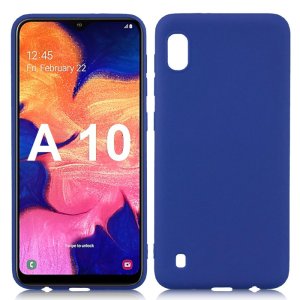 CUSTODIA per SAMSUNG GALAXY A10 (SM-A105) IN GEL TPU SILICONE SLIM COLORE BLU SATINATO