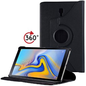 CUSTODIA per SAMSUNG GALAXY TAB A SM-T590, SM-T595 (10.5") BOOK SIMILPELLE GIREVOLE COLORE NERO