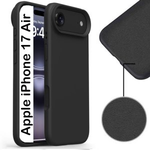 CUSTODIA per APPLE IPHONE 17 AIR (6.5") IN TPU SILICONE COLORE NERO CON EFFETTO SOFT TOUCH ED INTERNO IN MICROFIBRA