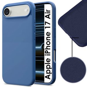 CUSTODIA per APPLE IPHONE 17 AIR (6.5") IN TPU SILICONE COLORE BLU CON EFFETTO SOFT TOUCH ED INTERNO IN MICROFIBRA