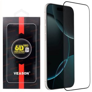 PELLICOLA per APPLE IPHONE 17 AIR (6.5") VETRO TEMPERATO 9H FULL FACE E FULL GLUE CON CORNICE COLORE NERO VEASON