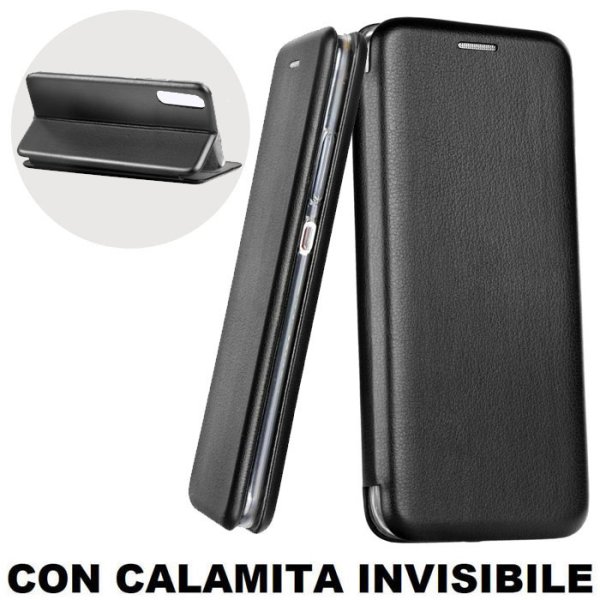 CUSTODIA per HUAWEI P20 - FLIP ORIZZONTALE SIMILPELLE CON CHIUSURA MAGNETICA INVISIBILE E INTERNO IN TPU COLORE NERO