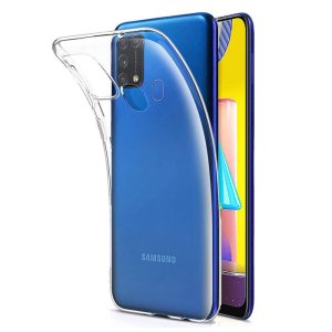 CUSTODIA per SAMSUNG GALAXY M31 (SM-M315F), GALAXY M31 DUAL SIM (SM-M315F/DS) IN GEL TPU SILICONE TRASPARENTE