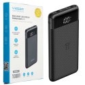 POWER BANK 10.000 mAh CON 2 PORTE USB E SCHERMO CON CARICA RESIDUA (INPUT MICRO USB E TYPE-C) COLORE NERO W1087 VEGER