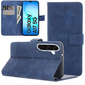 CUSTODIA per SAMSUNG GALAXY A17 (5G) FLIP ORIZZONTALE IN ECOPELLE COLORE BLU CON INTERNO IN TPU E CHIUSURA MAGNETICA