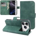 CUSTODIA per APPLE IPHONE 17 PRO MAX (6.9") FLIP ORIZZONTALE IN ECOPELLE INTERNO IN TPU, PORTA CARTE E CHIUSURA MAGNETICA VERDE