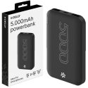 POWER BANK 5000mAh CON 2 PORTE USB (out), 1 MICRO USB (in) E INDICATORE LED CARICA RESIDUA NERO PBE5000BK CELLY