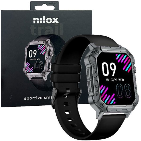 SMARTWATCH NILOX NXSWTRAILWATCH CON DISPLAY DA 1.91", FUNZIONE CHIAMATE E MONITORAGGIO FREQUENZA CARDIACA GRIGIO