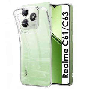 CUSTODIA per REALME C61, C63 - IN GEL TPU SILICONE 1,8mm TRASPARENTE