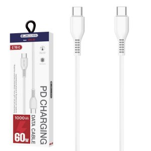 CAVO TYPE-C / TYPE-C CON SUPPORTO QUICK CHARGING 60W E LUNGHEZZA 1 MT COLORE BIANCO KDS-30 JELLICO