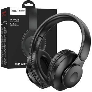 CUFFIA BLUETOOTH 5.3 CON SLOT MICRO SD E PADIGLIONI IMBOTTITI RIPIEGABILI COLORE NERO W45 HOCO