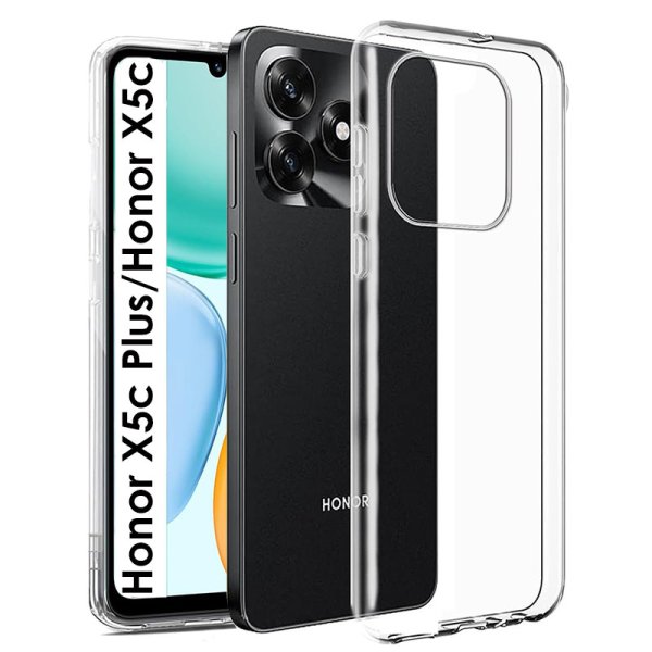 CUSTODIA per HONOR X5c PLUS, HONOR X5c IN GEL TPU SILICONE TRASPARENTE