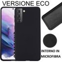 CUSTODIA per SAMSUNG GALAXY S21 PLUS 5G (SM-G996B) SILICONE EFFETTO SOFT TOUCH - INTERNO IN MICROFIBRA NERO VERSIONE ECO