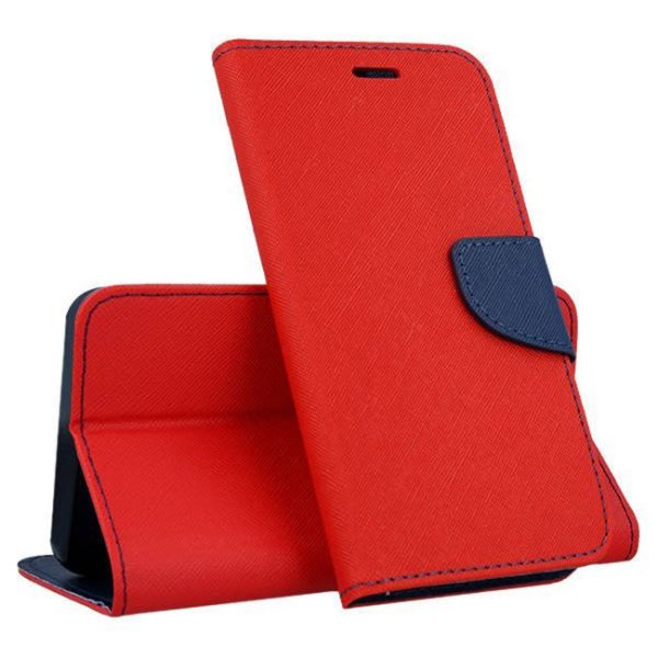 CUSTODIA per APPLE IPHONE 16 (6.1") FLIP ORIZZONTALE COLORE ROSSO CON INTERNO IN TPU, PORTA CARTE E CHIUSURA MAGNETICA