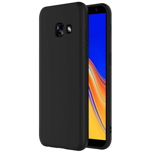 CUSTODIA per SAMSUNG GALAXY J4 PLUS (SM-J415) IN GEL TPU SILICONE SLIM COLORE NERO SATINATO