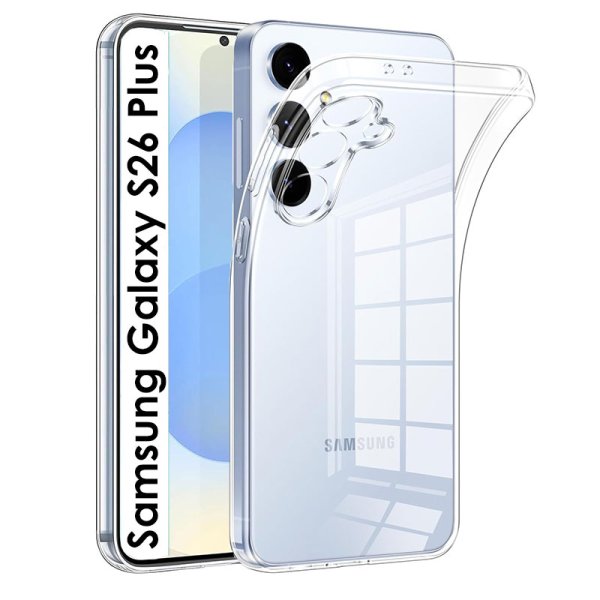 CUSTODIA per SAMSUNG GALAXY S26 PLUS IN GEL TPU SILICONE 1,8mm TRASPARENTE