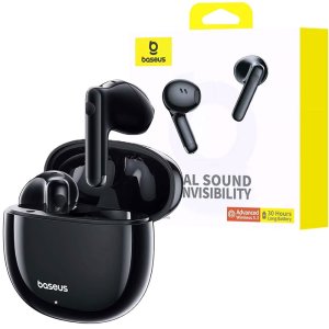 AURICOLARI BLUETOOTH 5.3 CON COMANDI TOUCH E AUTONOMIA FINO A 30H COLORE NERO E13 BASEUS