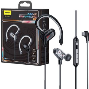 AURICOLARE STEREO GAMING con CONNETTORE TYPE-C, ARCHETTO E MICROFONO - LUNGHEZZA CAVO 1.2 MT COLORE NERO C18 BASEUS
