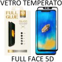 PELLICOLA per HUAWEI MATE 20 PRO - PROTEGGI DISPLAY VETRO TEMPERATO FULL FACE 9H CON CORNICE COLORE NERO FULL GLUE 5D