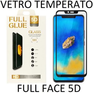PELLICOLA per HUAWEI MATE 20 PRO - PROTEGGI DISPLAY VETRO TEMPERATO FULL FACE 9H CON CORNICE COLORE NERO FULL GLUE 5D