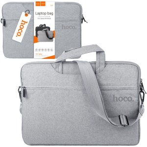 BORSA PER NOTEBOOK FINO A 15,6" CON TASCA ESTERNA, MANIGLIE E TRACOLLA REGOLABILE COLORE GRIGIO GT1 HOCO