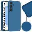 CUSTODIA per SAMSUNG GALAXY A57 5G (SM-A576) IN SILICONE COLORE BLU CON EFFETTO SOFT TOUCH E INTERNO IN MICROFIBRA