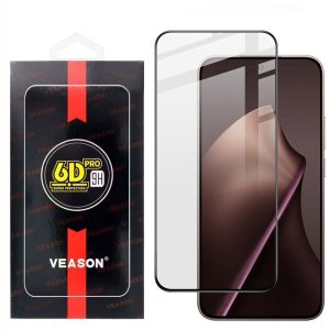 PELLICOLA per XIAOMI 15T, 15T PRO ULTRA VETRO TEMPERATO 9H FULL FACE E FULL GLUE CON CORNICE NERA VEASON