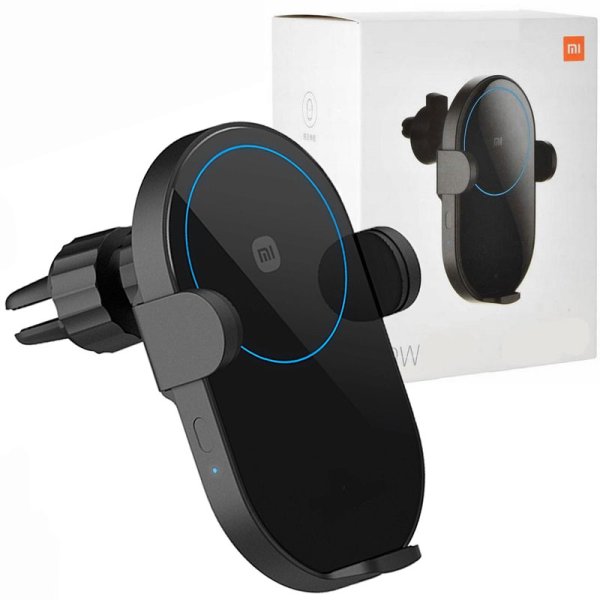 SUPPORTO AUTO WIRELESS 20W ORIGINALE XIAOMI FAST CHARGING CON FISSAGGIO PER BOCCHETTE D'ARIA COLORE NERO