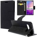 CUSTODIA per SAMSUNG GALAXY S10 PLUS (SM-G975) - FLIP ORIZZONTALE CON STAND, INTERNO IN TPU SILICONE E PORTA CARTE COLORE NERO