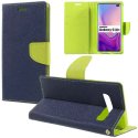 CUSTODIA per SAMSUNG GALAXY S10 PLUS (SM-G975) - FLIP ORIZZONTALE CON STAND, INTERNO IN TPU SILICONE E PORTA CARTE COLORE BLU