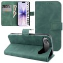 CUSTODIA per APPLE IPHONE 17 AIR (6.5") FLIP ORIZZONTALE IN ECOPELLE CON INTERNO IN TPU, PORTA CARTE E CHIUSURA MAGNETICA VERDE