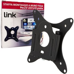 SUPPORTO A MURO UNIVERSALE FISSO PER TV LED/LCD DA 13" A 37" PORTATA MAX 25KG COLORE NERO LKBR15 LINK