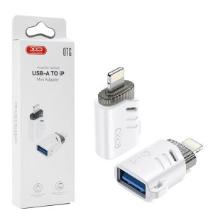ADATTATORE OTG DA LIGHTNING MASCHIO (NO MFI) A USB FEMMINA COLORE BIANCO NB256A XO BLISTER