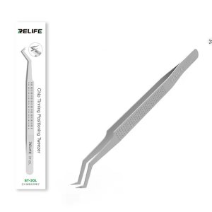PINZETTA DI PRECISIONE ANTI-MAGNETICA PER CHIP E PICCOLE PARTI CON PUNTE A 90° IN ACCIAIO INOSSIDABILE ST-20L RELIFE