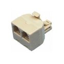 ADATTATORE TELEFONICO RJ11 1 SPINA MASCHIO / 2  PRESE FEMMINE PLUG 6P4C SFUSO IN BULK